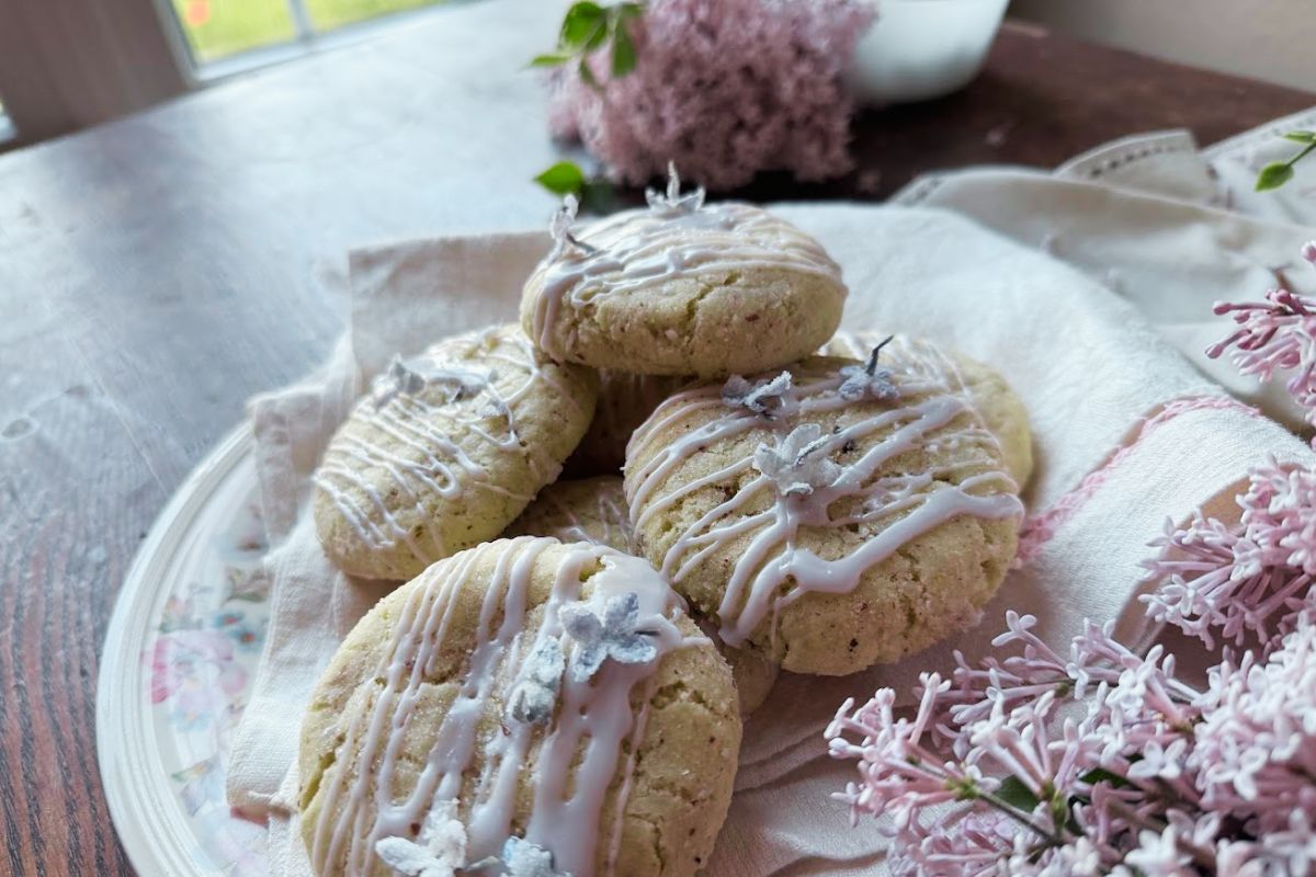 Lilac Sugar Cookies With Lilac Glaze